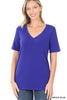 Bright Blue V-Neck Short Sleeve T-Shirt