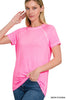 Neon Fuchsia Vintage Wash Raglan Tee