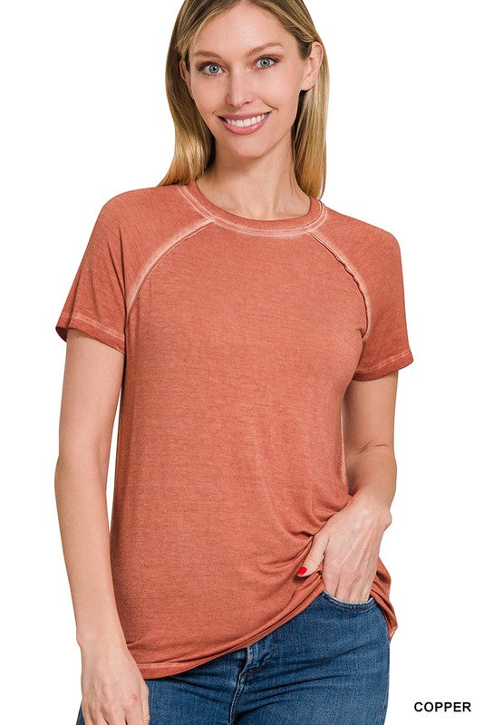 Copper Vintage Wash Raglan Tee