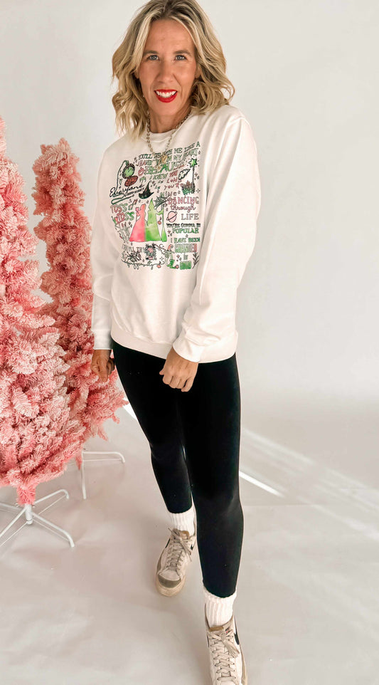 You'll Be With Me Like a Handprint Crew Neck Graphic Sweatshirt