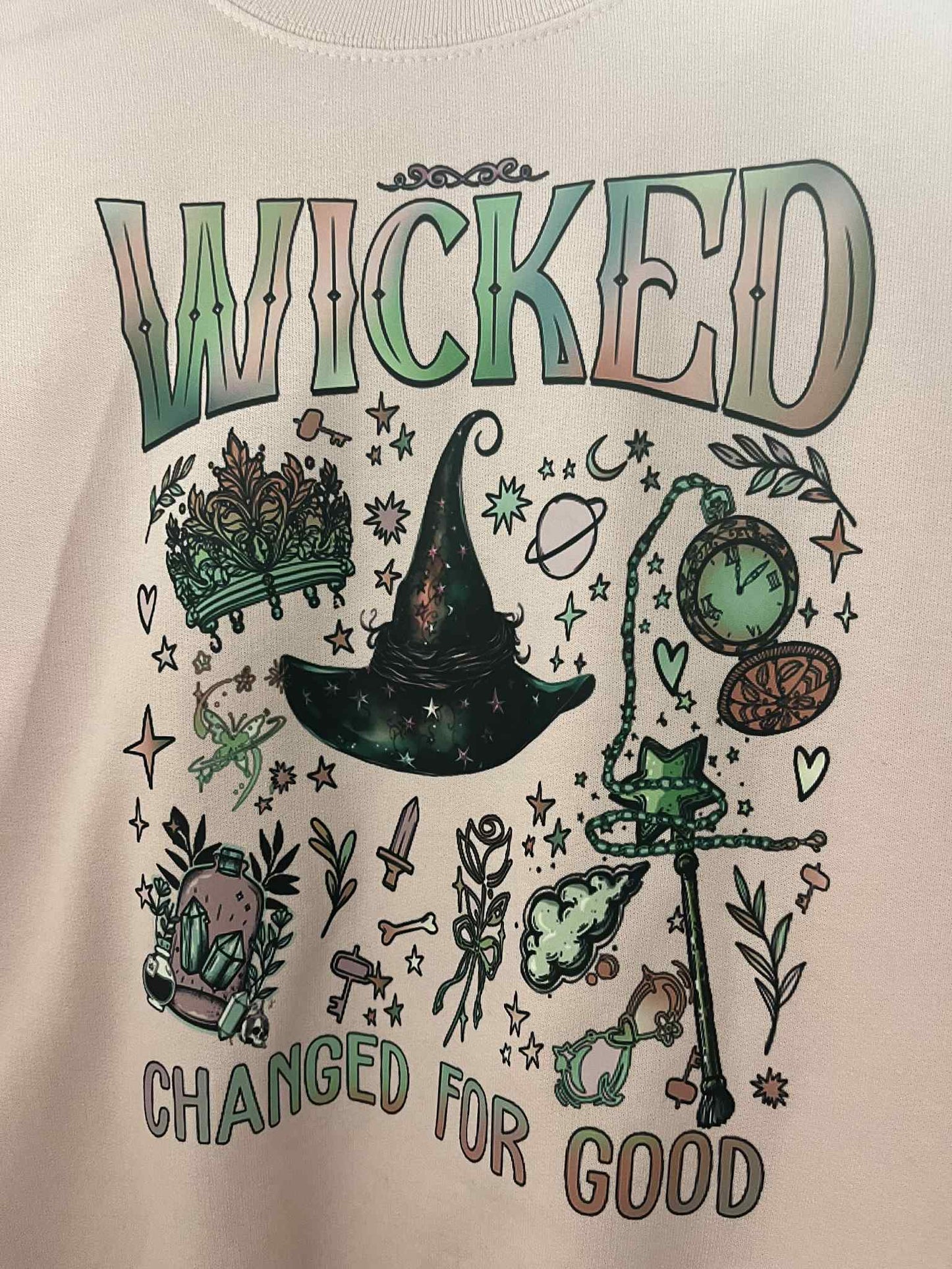 Wicked Changed for Good Crew Neck Graphic Sweatshirt