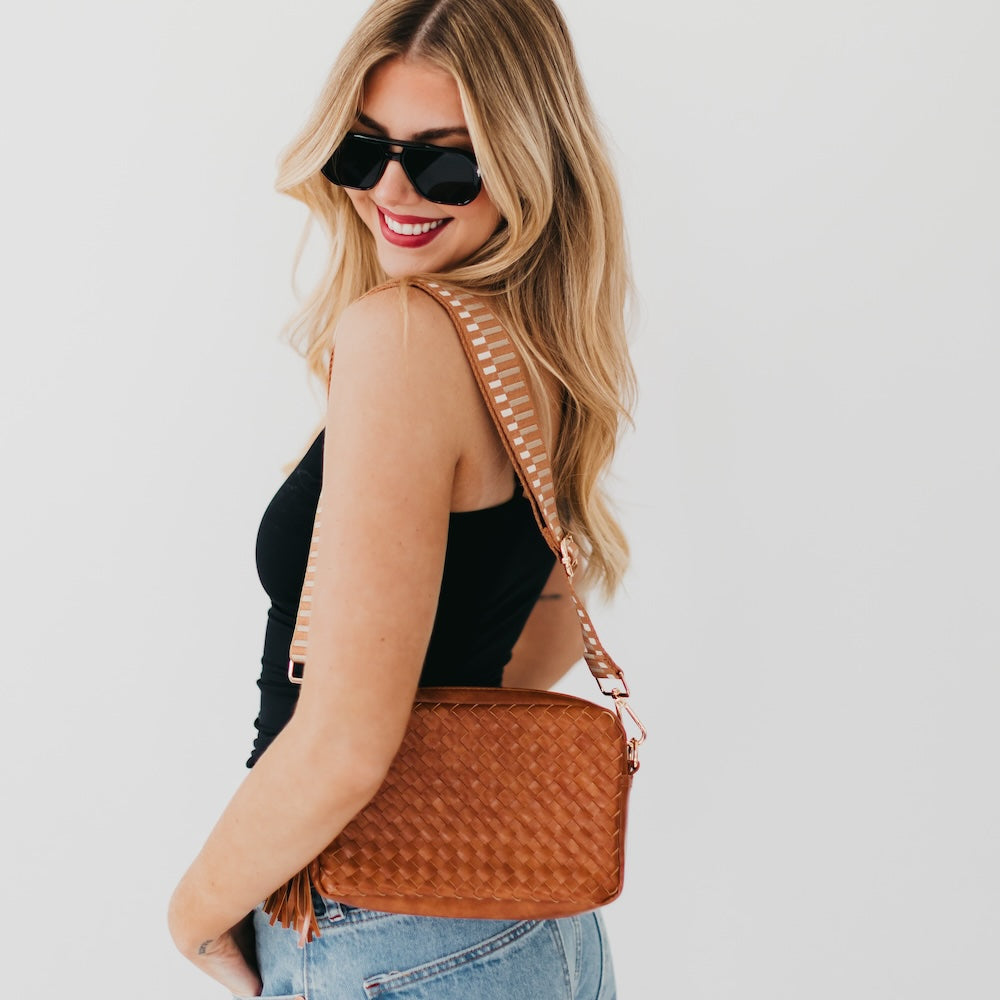 Woven Willow Camera Crossbody Bag Wholesale-Crossbody Bag-Pretty Simple