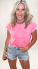 The Lakin Washed Cotton Cuffed Short Sleeve Top | ZENANA DEAL