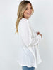 vEasel "Easy Breezy V-Neck" Solid Long Sleeve Oversized Top