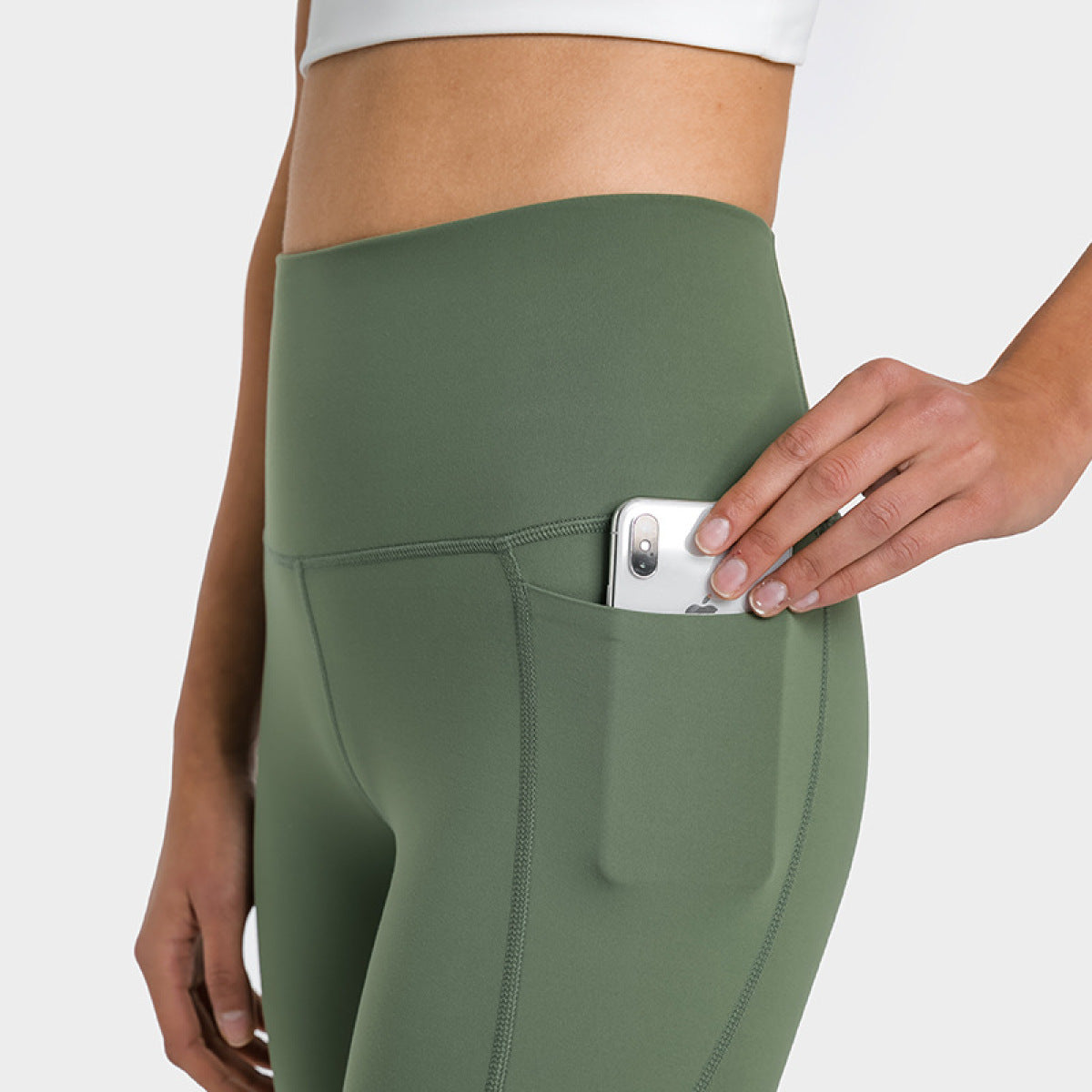 Solid Color High Waist Elastic Leggings