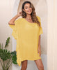 yellow Ruffle-Edge Sheer Solid Beach Cover-Up