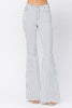 Judy Blue High Waist Super Flare White Pin Stripe Jeans