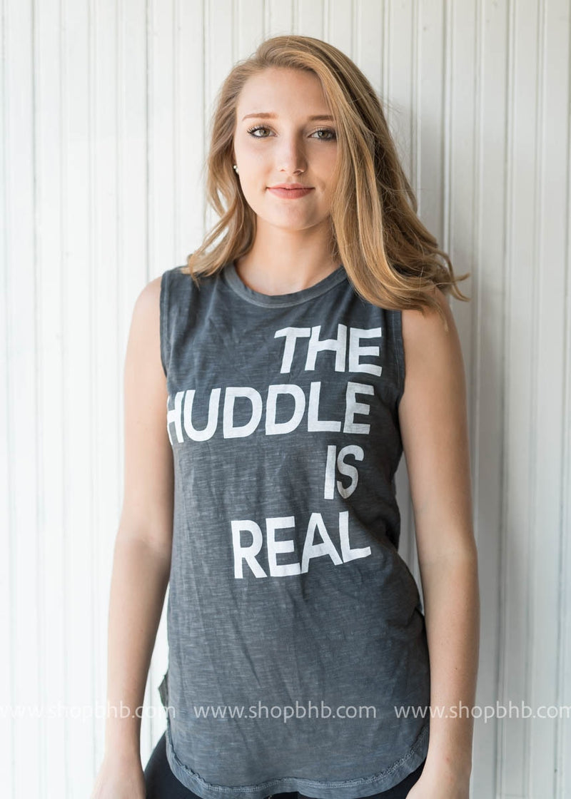 The Huddle Is Real Muscle Tank - BAD HABIT BOUTIQUE 