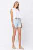 Judy Blue High Waist Bleach Light Cut Off Denim Shorts