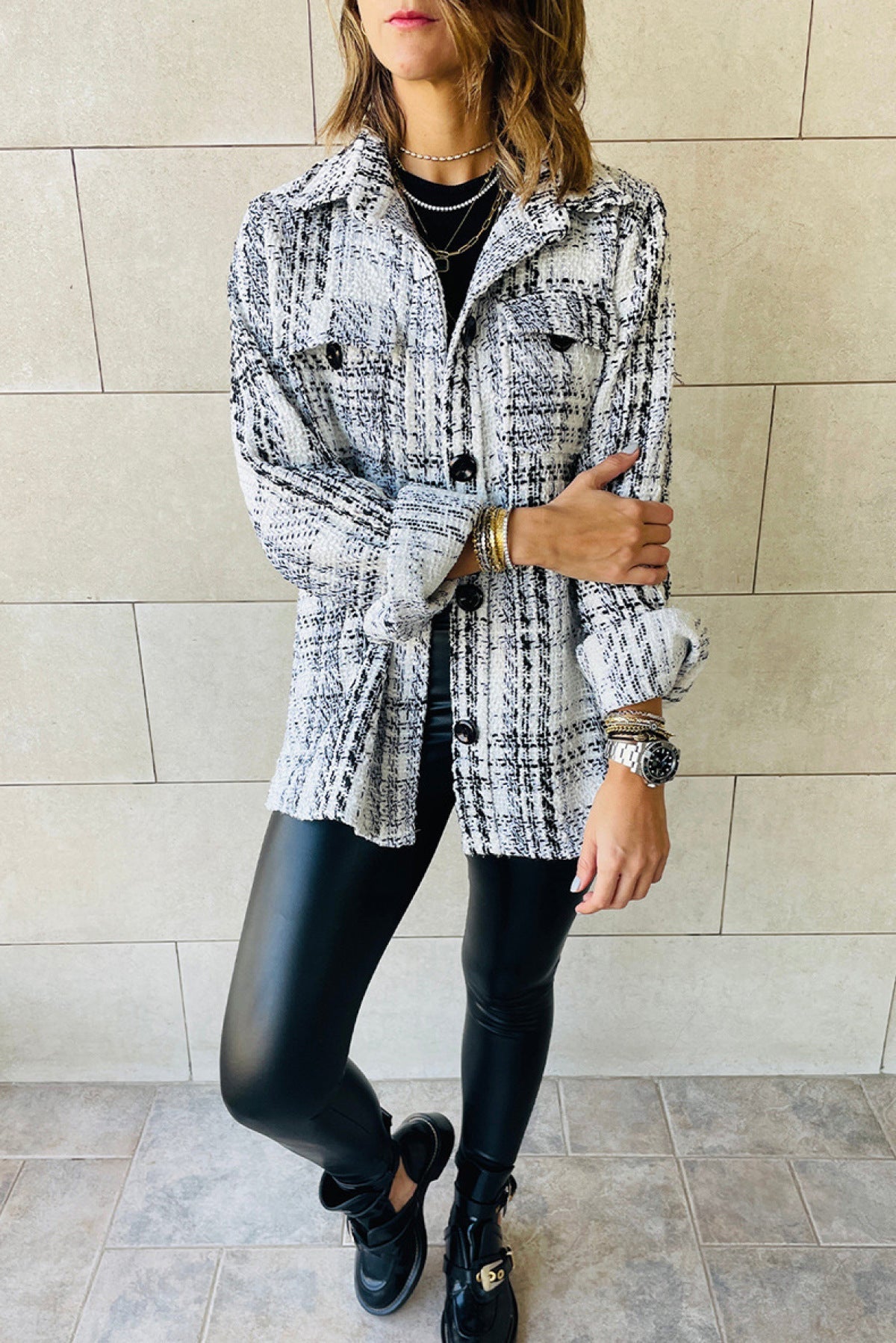 white plaid jacket 