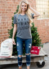 Wake Pray Sleigh Tee -grey - BAD HABIT BOUTIQUE 