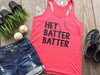 Hey Batter Batter Baseball Tank - red - BAD HABIT BOUTIQUE 