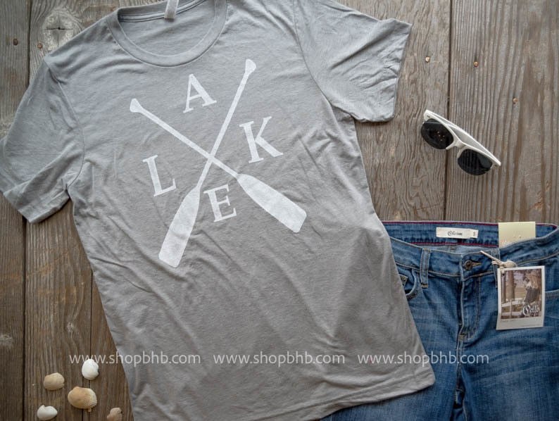 Lake Paddle Tee - Grey - BAD HABIT BOUTIQUE 