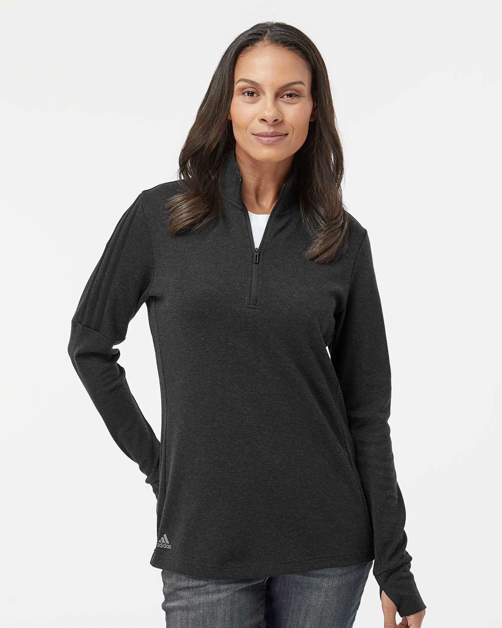 Adidas Women's 3-Stripes Quarter-Zip Sweatshirt**- Final Sale