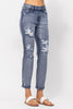 Judy Blue Mid-Rise Destroyed Boyfriend Jeans