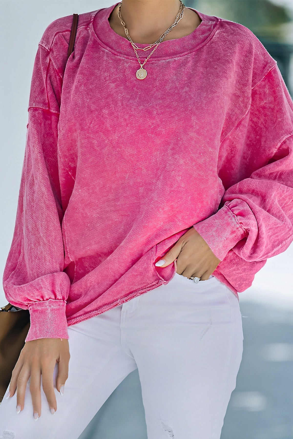 pink sweatshirt