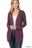 LONG SNAP BUTTON SWEATER CARDIGAN | ZENANA - LA PREORDER (1122)