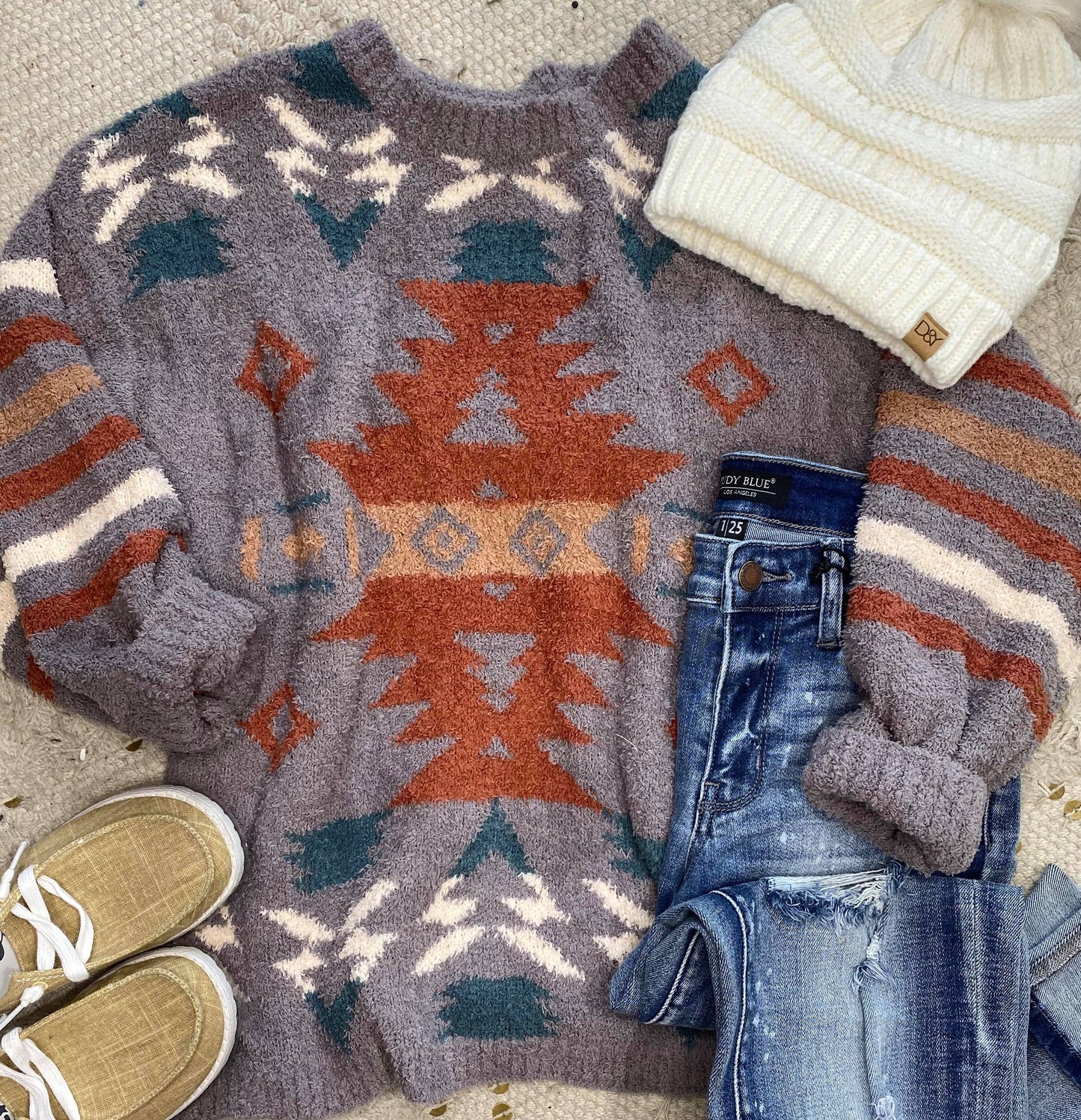  Dutton Ranch Aztec Sweater, CLOTHING, ENTRO, BAD HABIT BOUTIQUE 