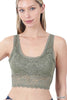 SEAMLESS STRETCH LACE BRA TOP REMOVABLE BRA PADS - Zenana