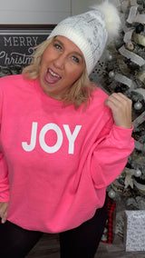  30 DAYS 30 DEALS:  JOY Sweatshirt -Hot Pink, CLOTHING, BAD HABIT APPAREL, BAD HABIT BOUTIQUE 
