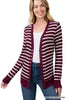 STRIPED SNAP BUTTON CARDIGAN | ZENANA | LA PREORDER (1122)