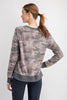 Camo Printed Round Neckline Long Sleeves Top | RAE MODE - Final Sale*