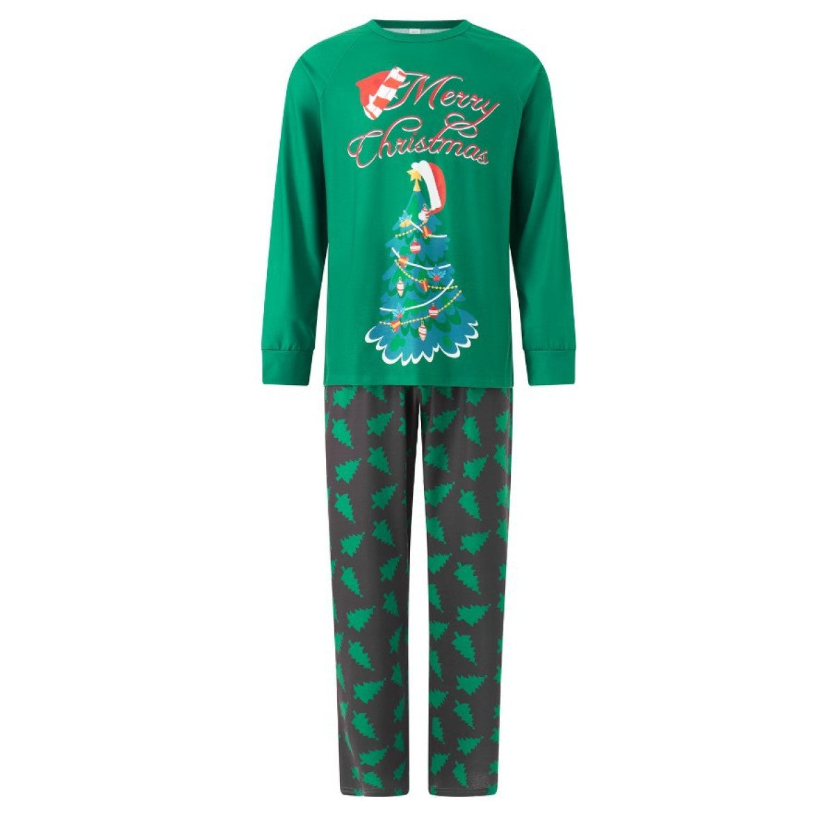 Green Christmas Tree Family Pajama Matching Set