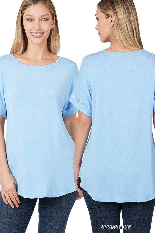 SPRING BLUE Luxe Boat Neck Tee