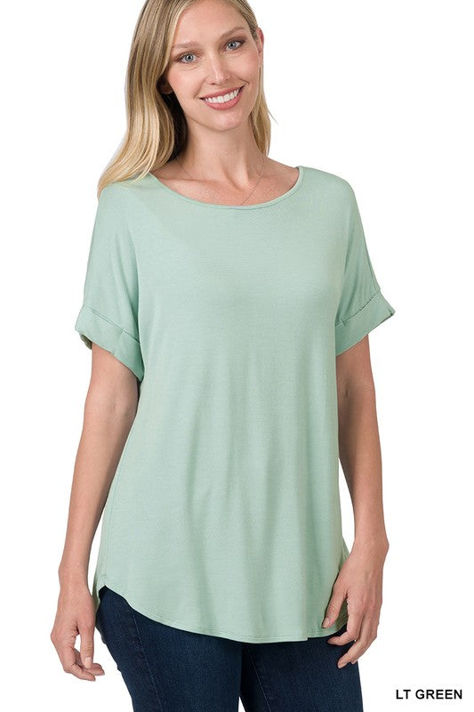 LT GREEN Luxe Boat Neck Tee