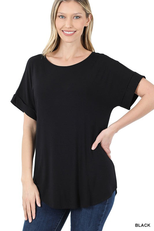 BLACK Luxe Boat Neck Tee