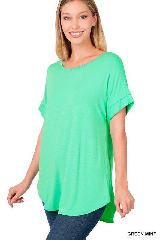 GREEN MINT Luxe Boat Neck Tee