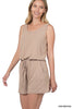 ASH MOCHA SLEEVELESS ROMPER WITH POCKETS