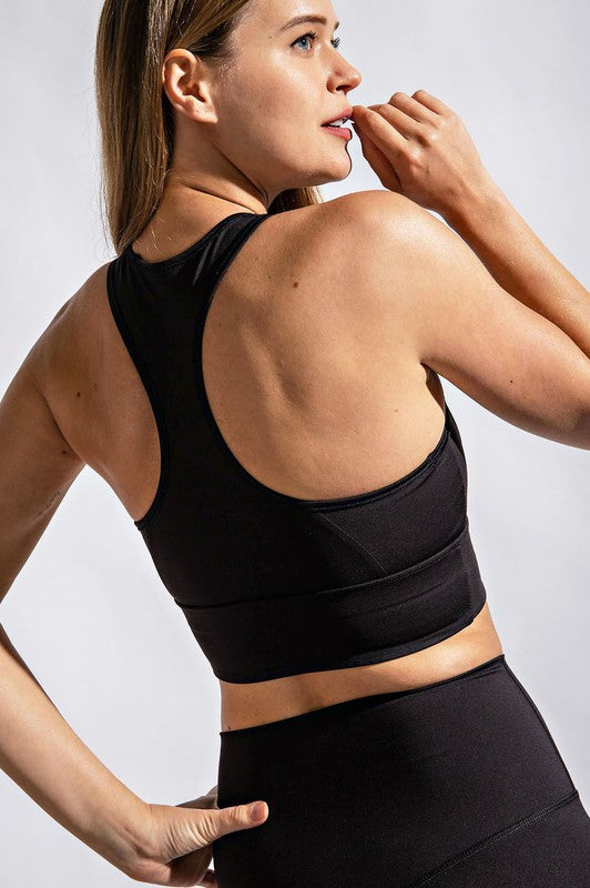 RAE MODE - Compression High Neckline Yoga Top - Final Sale*