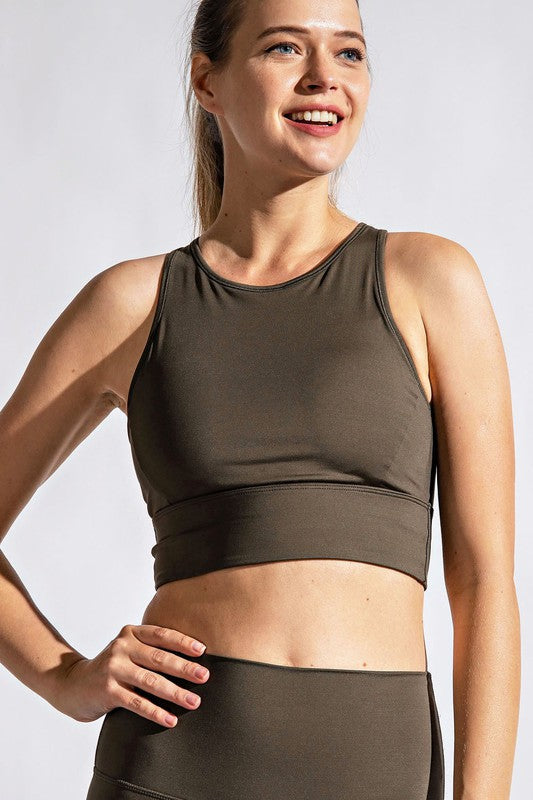 RAE MODE - Compression High Neckline Yoga Top - Final Sale*