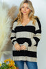 Long Sleeve Striped Sweater Knit Top | White Birch - Final Sale