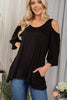 COLD SHOULDER SOLID TOP  - Final Sale