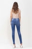 Mid Rise Crop Button Fly Skinny Denim Jeans - Vervet