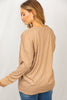 Keyhole Long Sleeve Solid Knit Top | WHITE BIRCH - Final Sale