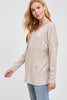 Relaxed Fit V-neck Knit Top | White Birch