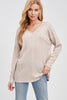 Relaxed Fit V-neck Knit Top | White Birch