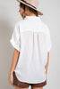 Lightweight Airy V-Neck Short Sleeve Blouse