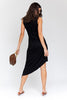 TWIST WRAP RIB MIDI DRESS