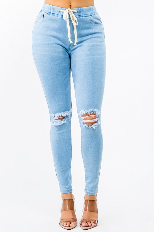 **CURVY GIRL ** BANDED HIGH WAIST SKINNY JEANS