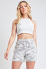 Light Camo Drawstring Linen Shorts