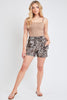 Leopard Drawstring Linen Shorts