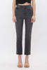 SUPER HIGH RISE SLIM CROP W/ BUTTON UP  MICA - Final Sale