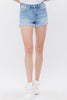 Mid High Rise Button Denim Shorts - Mica - Final Sale