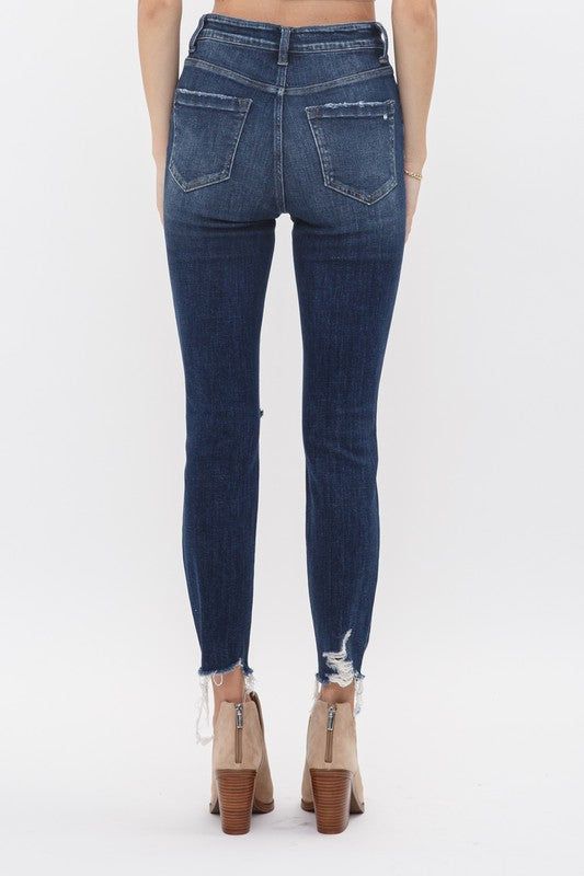 High Rise Crop Skinny Denim Jeans | Mica - Final Sale