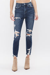 High Rise Crop Skinny Denim Jeans | Mica - Final Sale