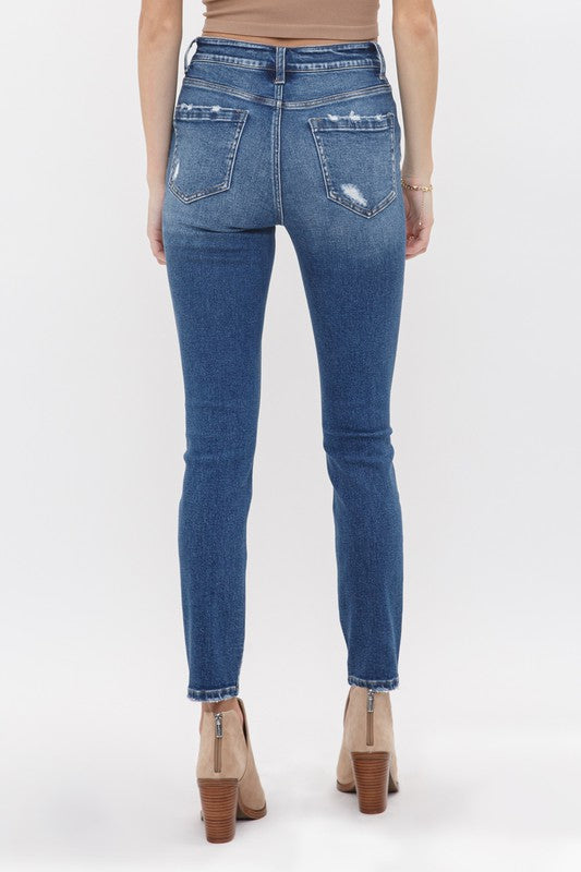 High Rise Ankle Skinny Denim Jeans | Mica